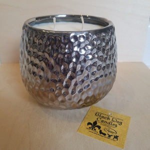 28 oz Hammered Silver 2 Wick Candle